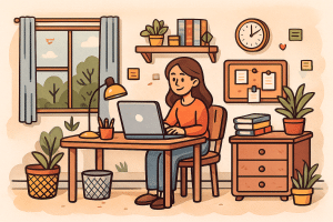 steps to organize a productive home office